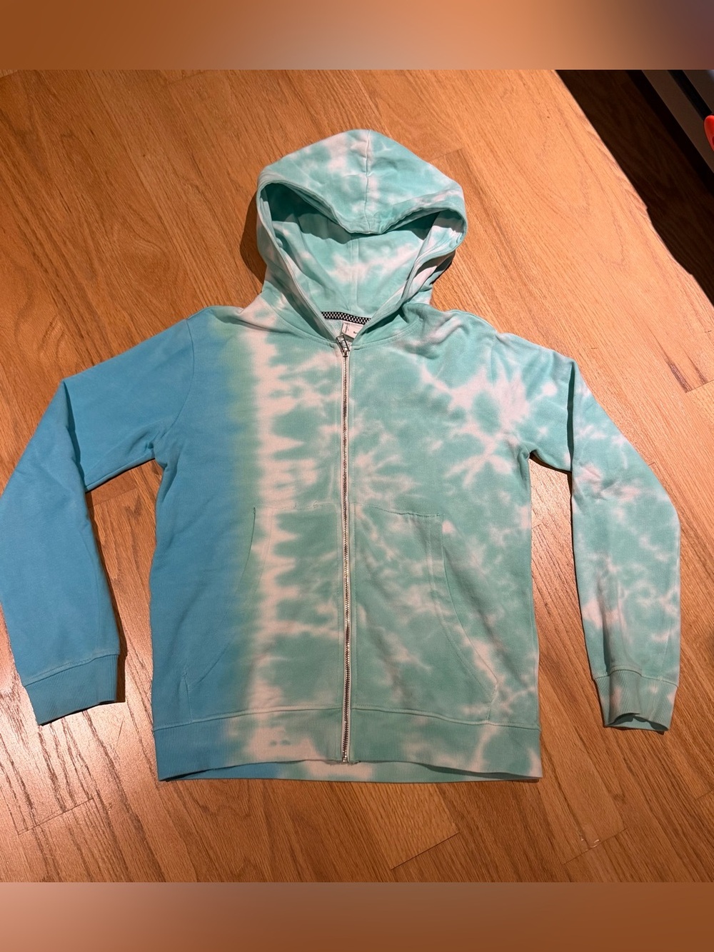 Sovereign Code Boys Zip Up Hoodie Size, Teal/White, Gently Worn, Size Medium
